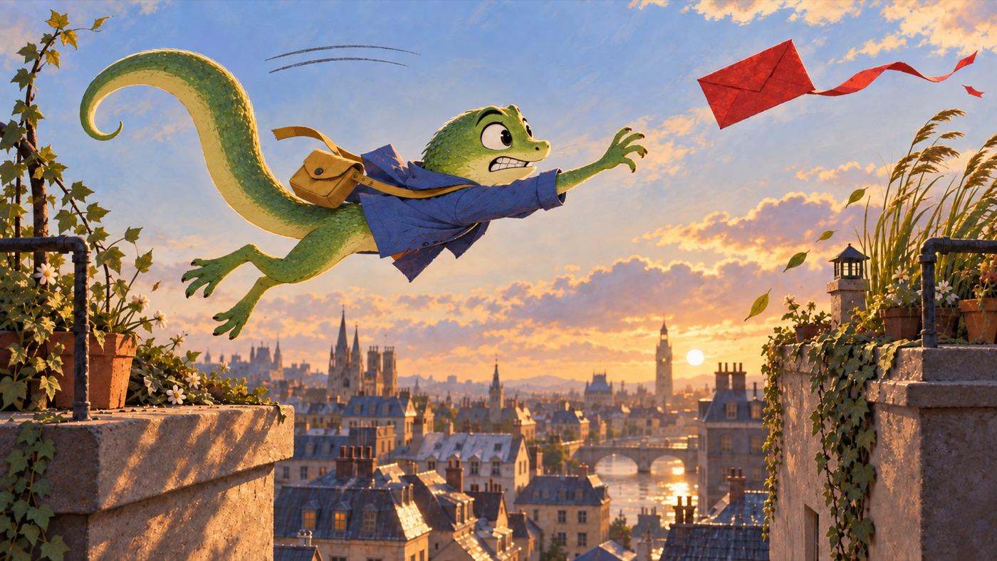 Stylized animation still, example of visual reference range