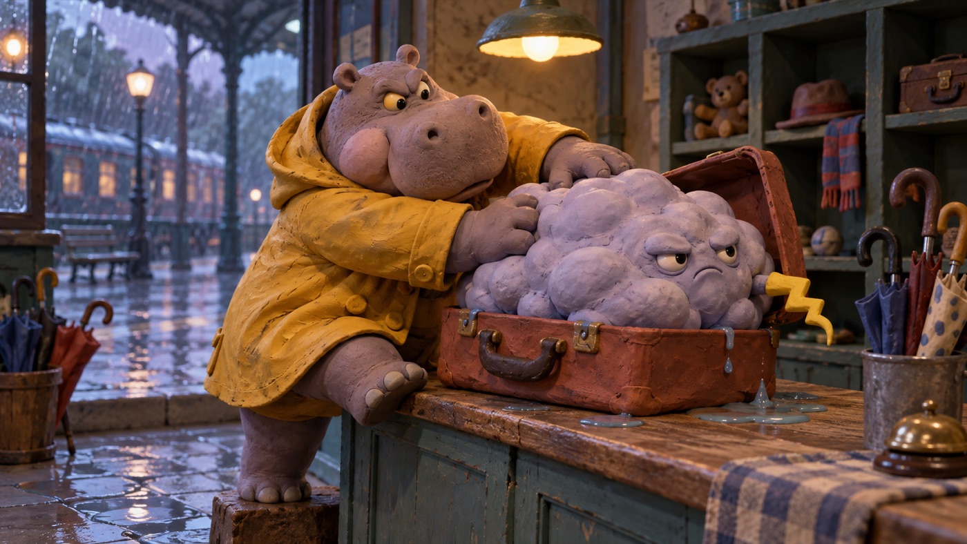 Stylized animation still, example of visual reference range
